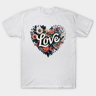 Love Floral Heart T-Shirt